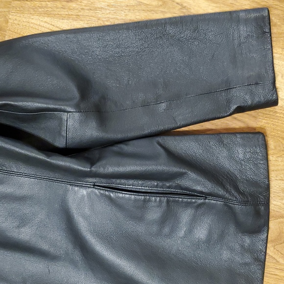 Worthington Black Genuine Leather Jacket Womens Size Petite Medium - Picture 4 of 16
